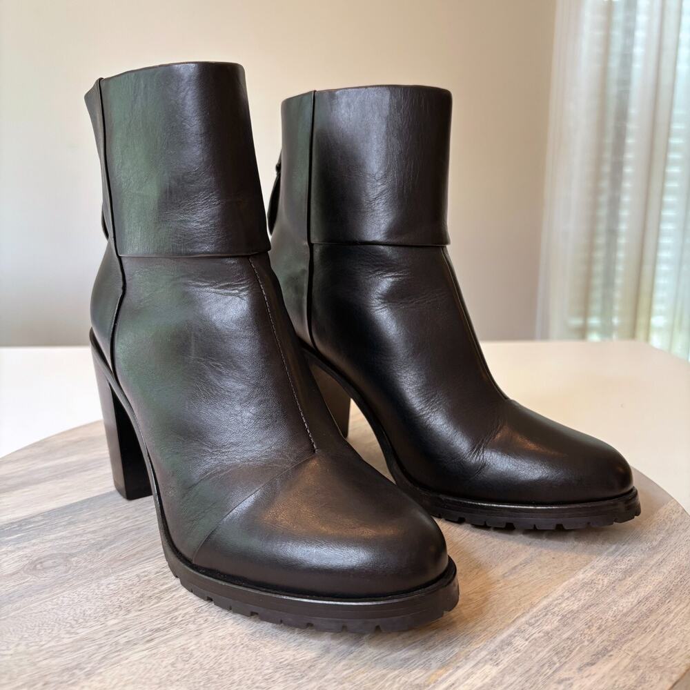 Rag & Bone Classic Newbury Black Leather Ankle Boots Booties EU 38.5 US Size 8.5